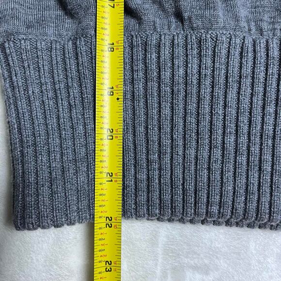 A/X Armani Exchange Merino Wool Sweater Womens S Lightweight Chest Cutout Gray - Picture 7 of 8